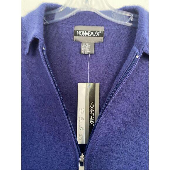 Nouveaux 100% Wool Purple Full Zip Cardigan Sz Xl NWT - Picture 10 of 12